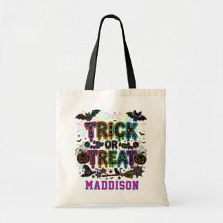 Bolsa Tote Nome Personalizado Doces ou Travessuras Crianças H