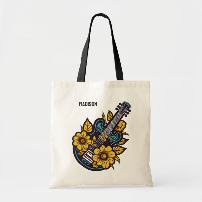 Bolsa Tote Nome Personalizado e Cor Ukulele (Frente)