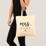 Bolsa Tote Nome Personalizado Elegante Novo Presente de Casal<br><div class="desc">Sra. Elegante,  Nome Personalizado,  Casando Novos Presentes de Casal!</div>