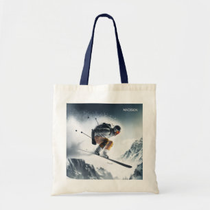 Bolsa Tote Nome Personalizado - esquiador Mountain