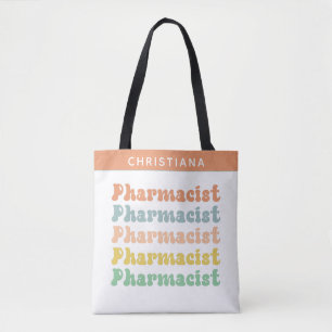 Bolsa Tote Nome Personalizado Farmacêutico Farmacologia Retro