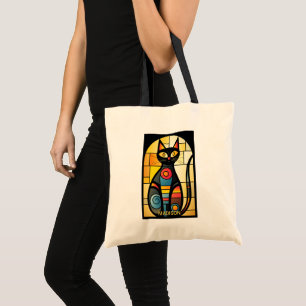 Bolsa Tote Nome Personalizado Faux Stainted Glass