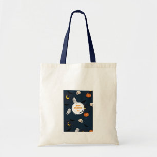 Bolsa Tote Nome Personalizado Feliz Halloween Escuro