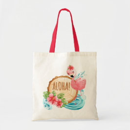 Bolsa Tote nome personalizado feminino flamingo sacos de tote