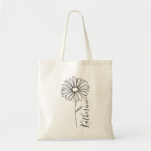 Bolsa Tote Nome personalizado Flor de Nascimento da April dai