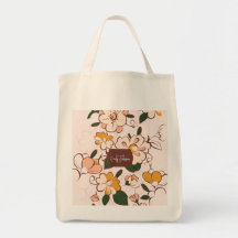 Nome Personalizado Floral Retro Bloom Botânico