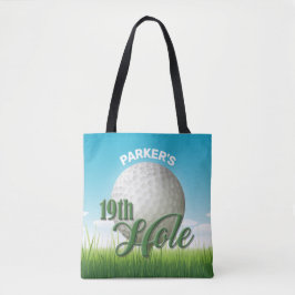 Bolsa Tote NOME Personalizado Golfer Pro Ball 19th Hole