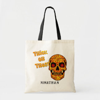 Bolsa Tote Nome Personalizado Halloween Doces ou Travessuras