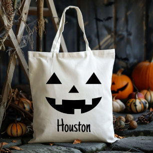 Bolsa Tote Nome Personalizado Jack O Lanterna Trick Ou Tratar