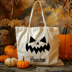 Bolsa Tote Nome Personalizado Jack O Lanterna Trick Ou Tratar