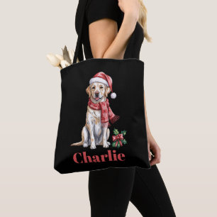 Bolsa Tote Nome Personalizado Labrador Retriever Natal