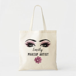 Bolsa Tote Nome Personalizado Makeup Artista Rosa Beija Lashe
