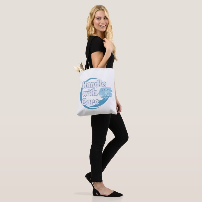 Bolsa Tote Nome Personalizado “Manuseie com Cuidado”  (No(a) Modelo)