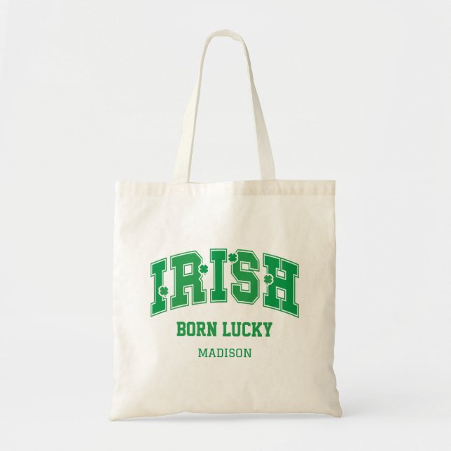 Bolsa Tote Nome personalizado Nascer irlandês sorte (Frente)