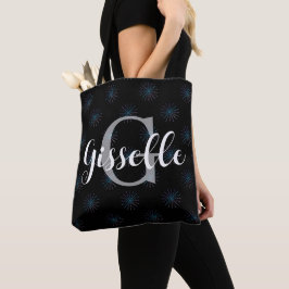 Bolsa Tote Nome Personalizado & Padrão de Estrela Inicial
