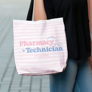 Bolsa Tote Nome Personalizado Pastel Pharmacy Technician