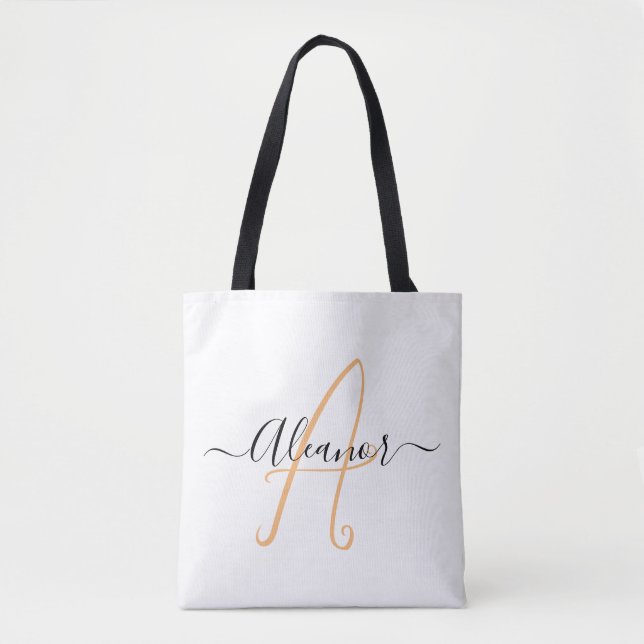 Bolsa Tote Nome Personalizado Presente na moda da Mãe (Frente)