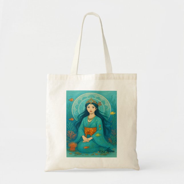Bolsa Tote Nome personalizado Princesa Sereia Japonesa de Men (Frente)