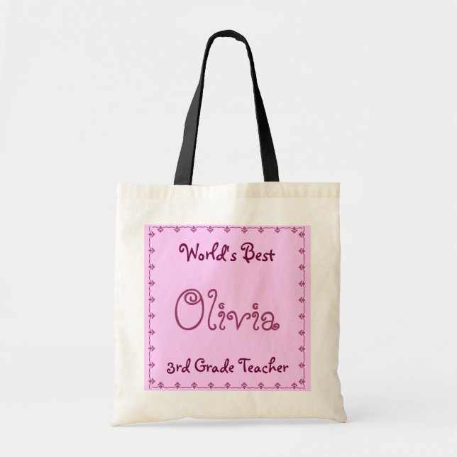 Bolsa Tote NOME PERSONALIZADO Professor de terceiro grau do m (Frente)