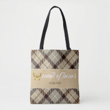 Nome Personalizado Tartan Madrinha de casamento Br