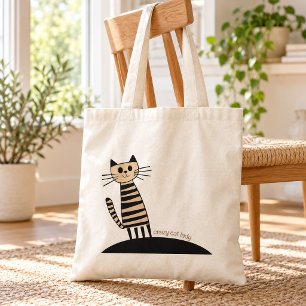 Bolsa Tote Nome Personalizado & Texto Doida das Gatas