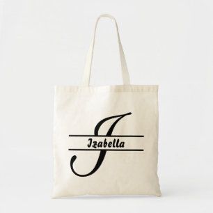 Bolsa Tote nome personalizado tote bag, carta personalizada I