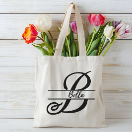 Bolsa Tote nome personalizado tote bag, letra B personalizada