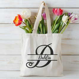 Bolsa Tote nome personalizado tote bag, letra personalizada D