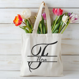 Bolsa Tote nome personalizado tote bag, letra personalizada F