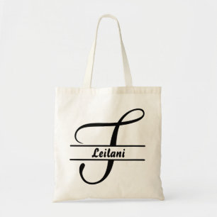 Bolsa Tote nome personalizado tote bag, letra personalizada L