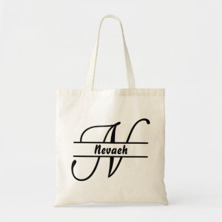 Bolsa Tote nome personalizado tote bag, letra personalizada N