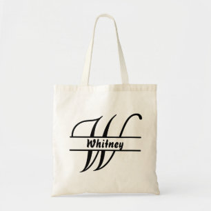 Bolsa Tote nome personalizado tote bag, letra personalizada W