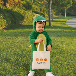 Bolsa Tote Nome Personalizado Trick ou Treat Halloween Bag