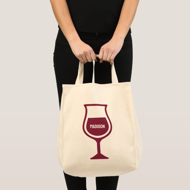 Bolsa Tote Nome personalizado Vinho (Frente (produto))