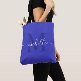 Bolsa Tote Nome personalizável com cor azul real
