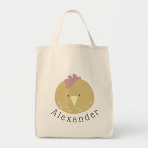 Bolsa Tote Nome Personalizável Marca de Toque de Pintinho de