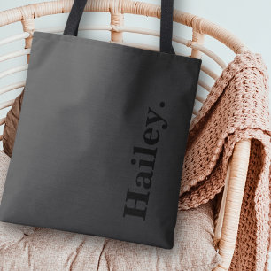 Bolsa Tote Nome preto mínimo Elegante clássico monograma