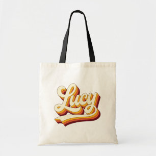 Bolsa Tote Nome Retro Lucy Design Vintage dos Anos 70