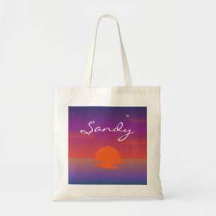 Bolsa Tote Nome Sandy personalizar nome pôr do sol