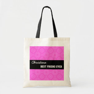 Bolsa Tote Nome sempre feito sob encomenda cor-de-rosa V017