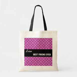 Bolsa Tote Nome sempre feito sob encomenda cor-de-rosa V030