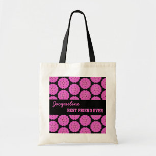 Bolsa Tote Nome sempre feito sob encomenda cor-de-rosa V088