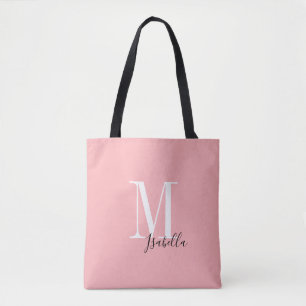 Bolsa Tote Nome simples personalizado e cor-de-rosa
