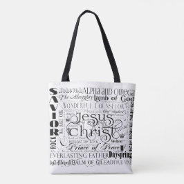 Bolsa Tote Nomes da sacola da tipografia de Jesus