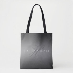 Bolsa Tote Nomes de Casais e Monograma de Sobrenome Gradiente