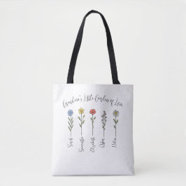 Bolsa Tote Nomes de flores e netos - Jardim da vovó