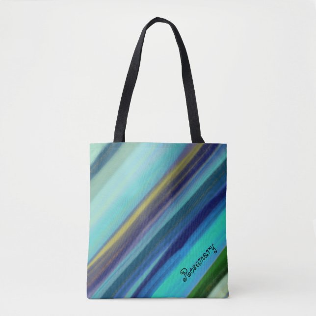 Bolsa Tote Nomes Personalizados Tons de Mar Profundo do Ocean (Frente)