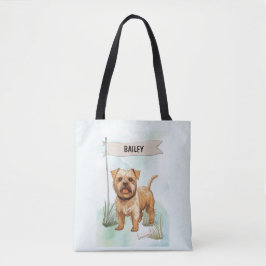 Bolsa Tote Norfolk Terrier Aquarela Cachorro Personalizado