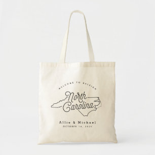 Bolsa Tote North Carolina Wedding Welcome Tote Bag