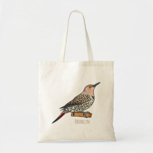 Bolsa Tote Northern flicker bird cartoon illustration